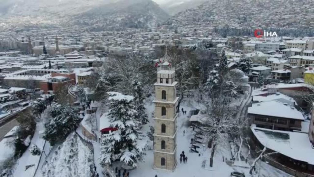 Bursa’nın simge yerlerinden kar manzaraları