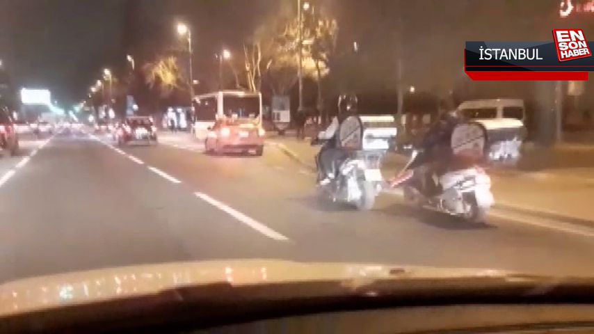 Fatih’te motosikleti önce ayağıyla itti sonra bağladığı bezle çekti