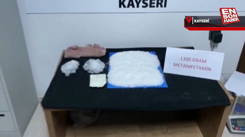 Kayseri’de durdurulan yolcu otobüsünden 1 kilo 300 gram uyuşturucu çıktı