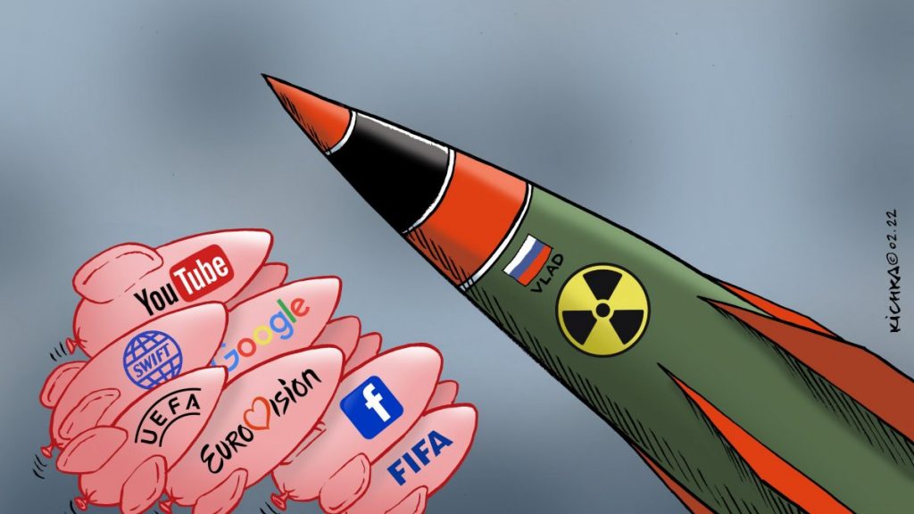 Rusya’ya uygulanan yaptırımları ti’ye alan karikatür