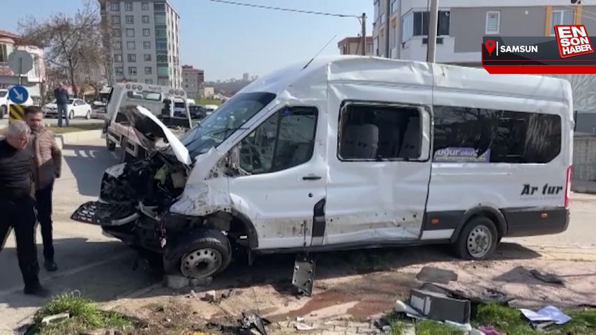 Samsun’da öğrenci servisi kaza yaptı