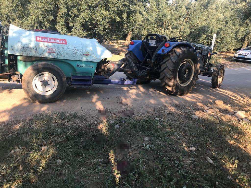 Dedesinin kullandığı traktörün altında kaldı